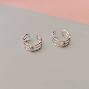 Pendientes Ear Cuff con Bolita de Plata