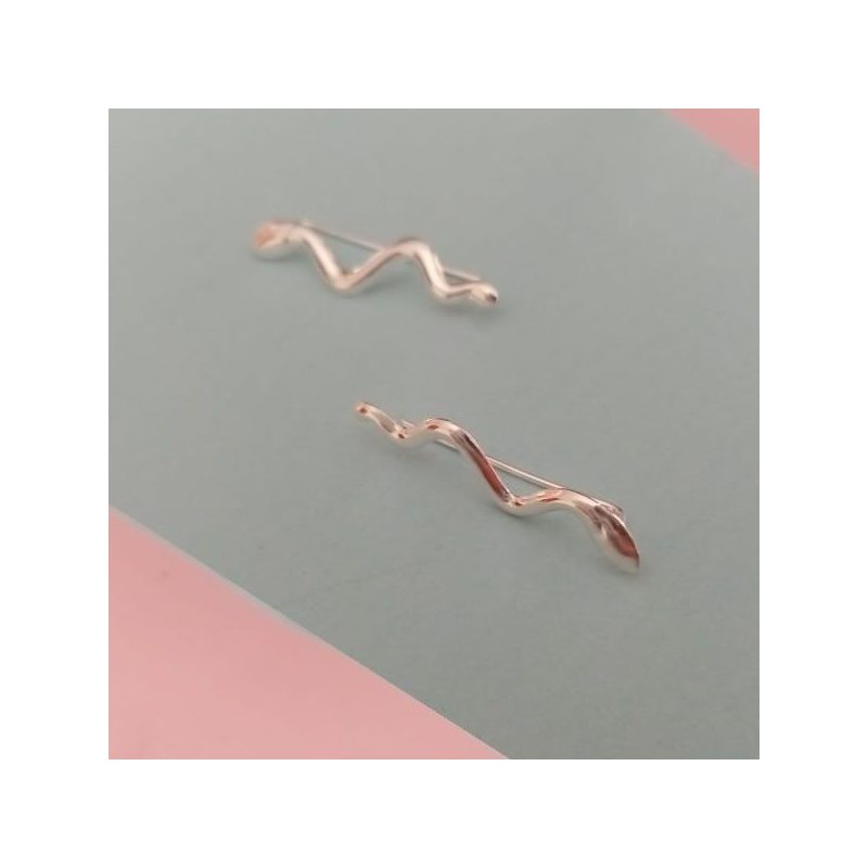 Unique Snake Ear Climbers in Sterling Silver – Edgy Fashion Accessory