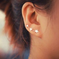 Pendientes trepadores de estrellas con cierre de tuerca