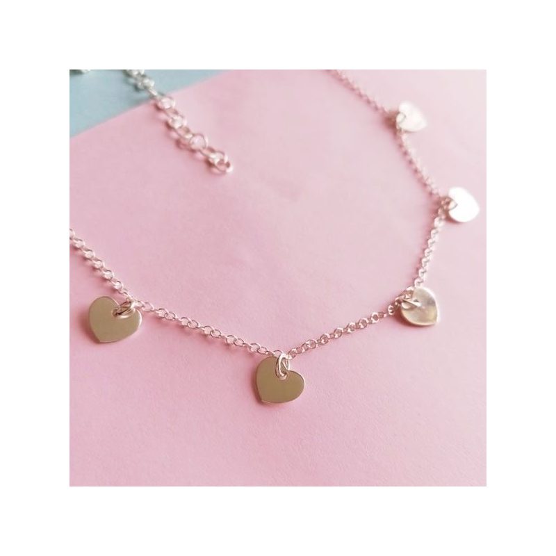 Collar Multi Corazones Plata