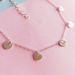 Collar Multi Corazones Plata