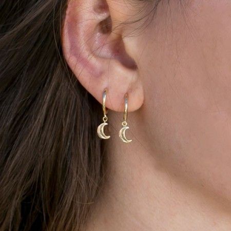Pendientes Luna y Aro de oro
