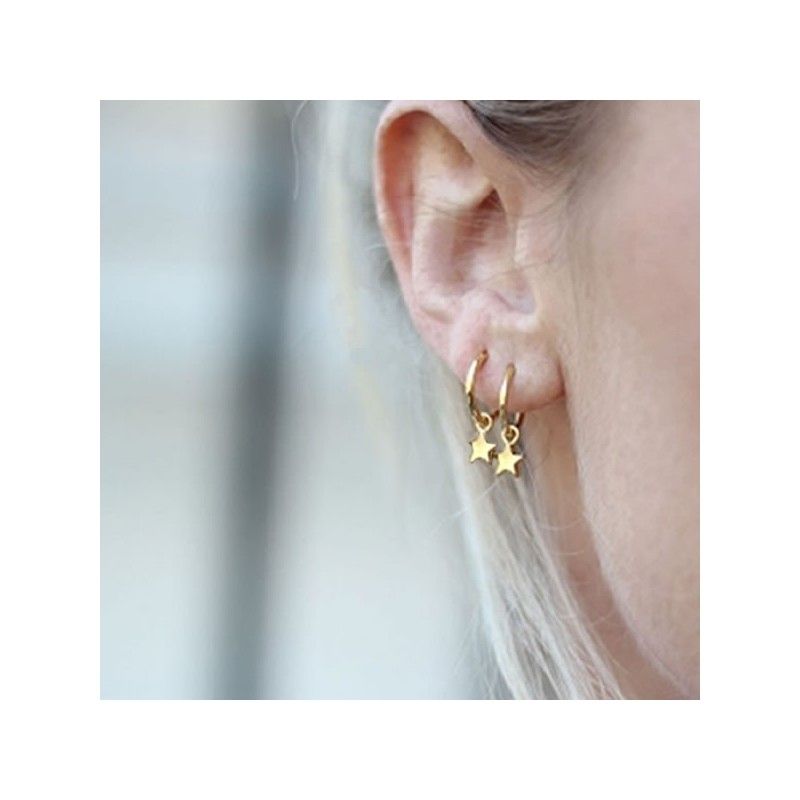 Pendientes Aro Estrella Oro