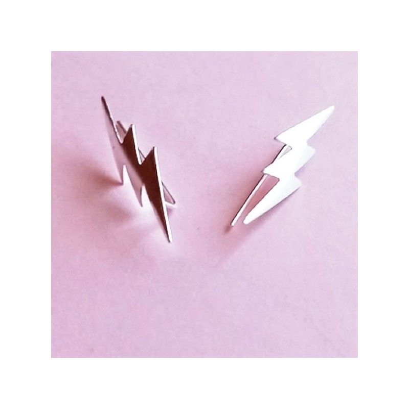 Sterling silver ear climbers with lightning bolt design