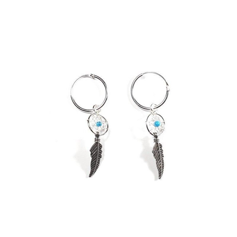 Hoop Earrings with Dream Catcher