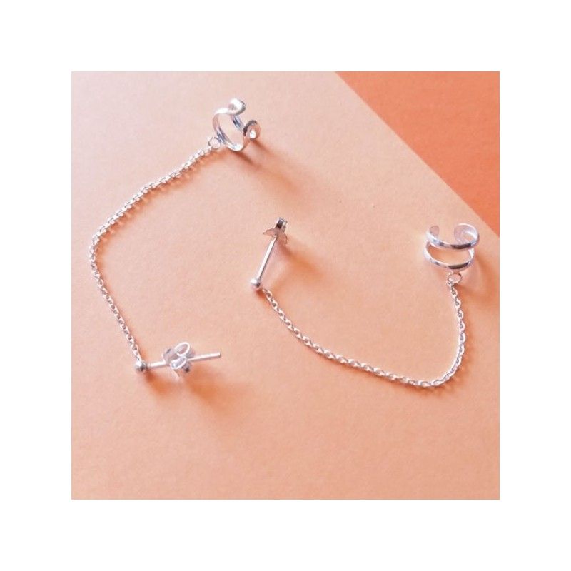 Pendientes Ear Cuff Plata