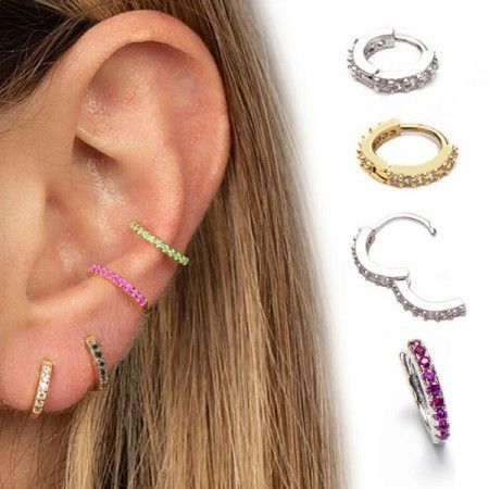 Pendientes de Aro y Circonitas de Colores