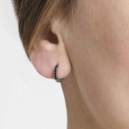 Mini Aros Plata Circonitas Negras
