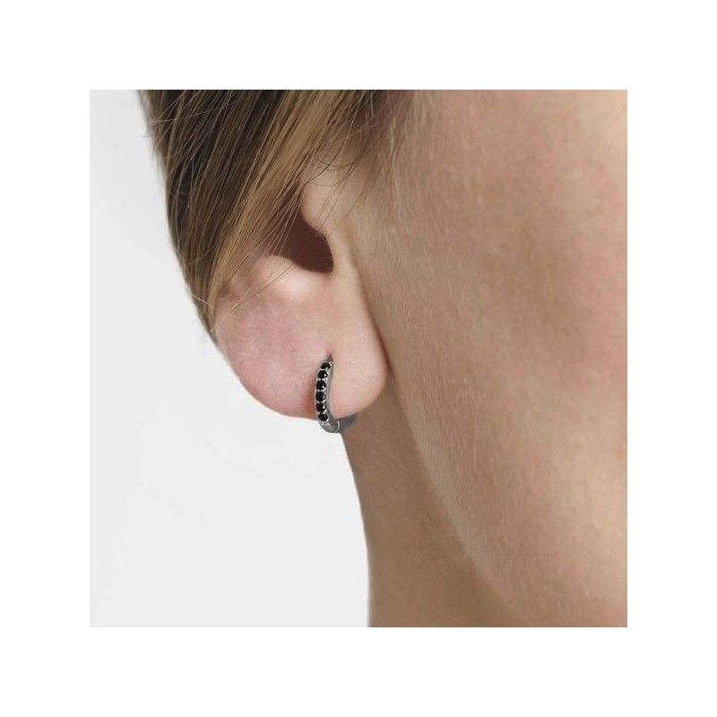 Mini Aros Plata Circonitas Negras