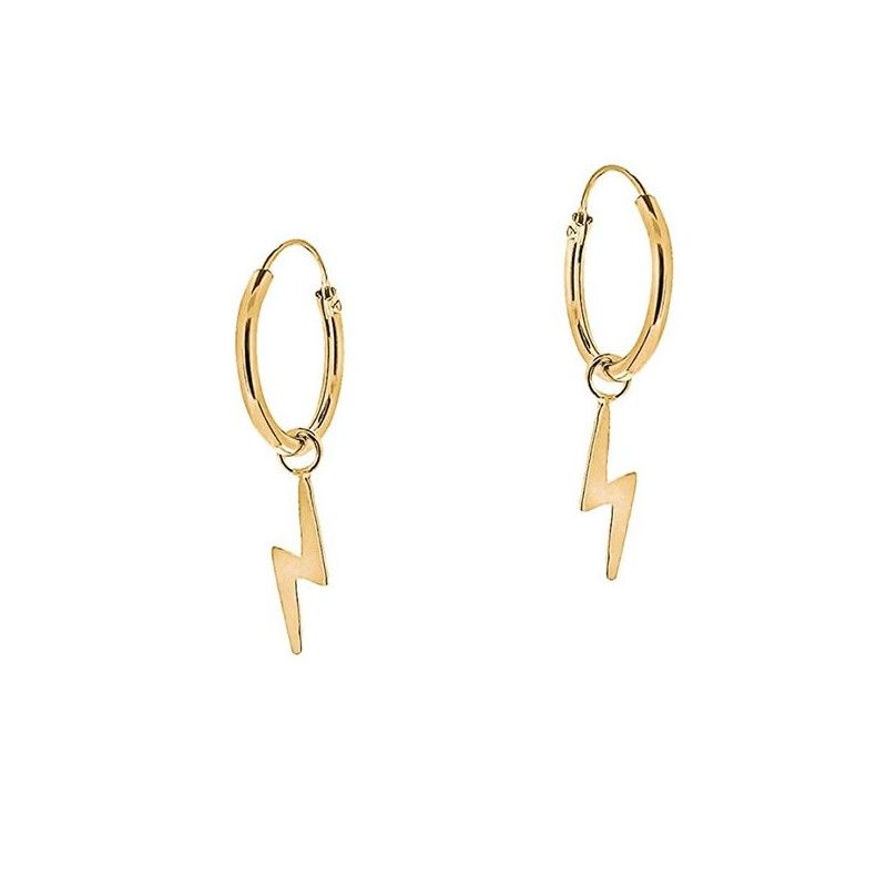 Gold Lightning Hoop Earrings