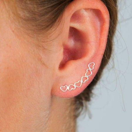 6 Heart Climbing Earrings