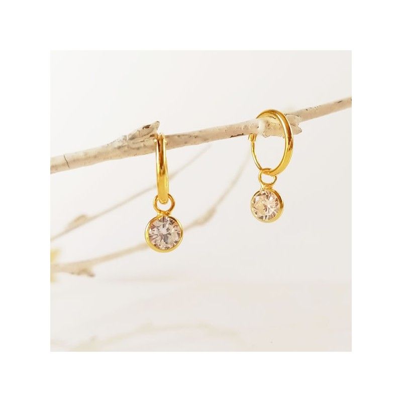 Aros oro con colgantes