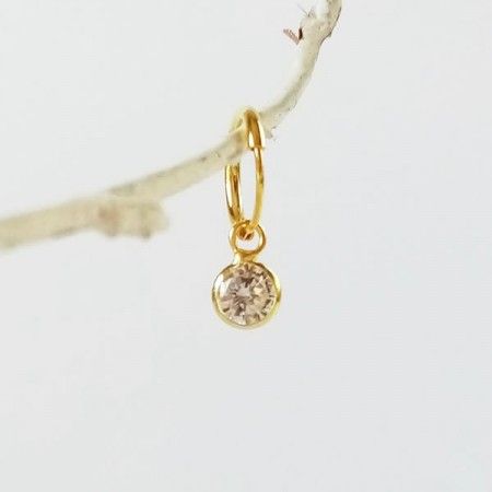 Gold hoops with pendants