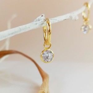 Gold hoops with pendants 2