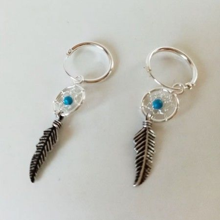Aretes atrapasueños plata