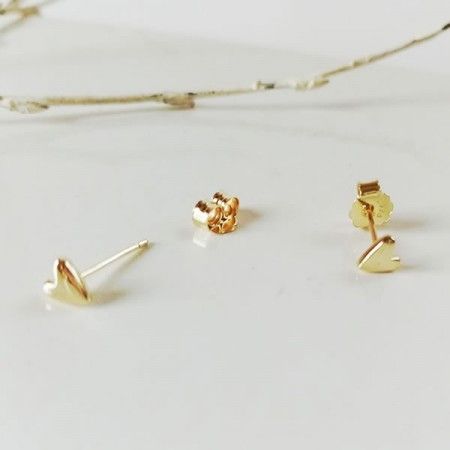 Mini Pendientes Corazon Oro