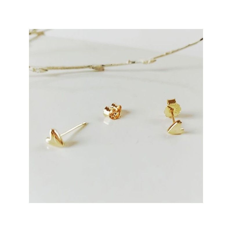 Mini Pendientes Corazon Oro