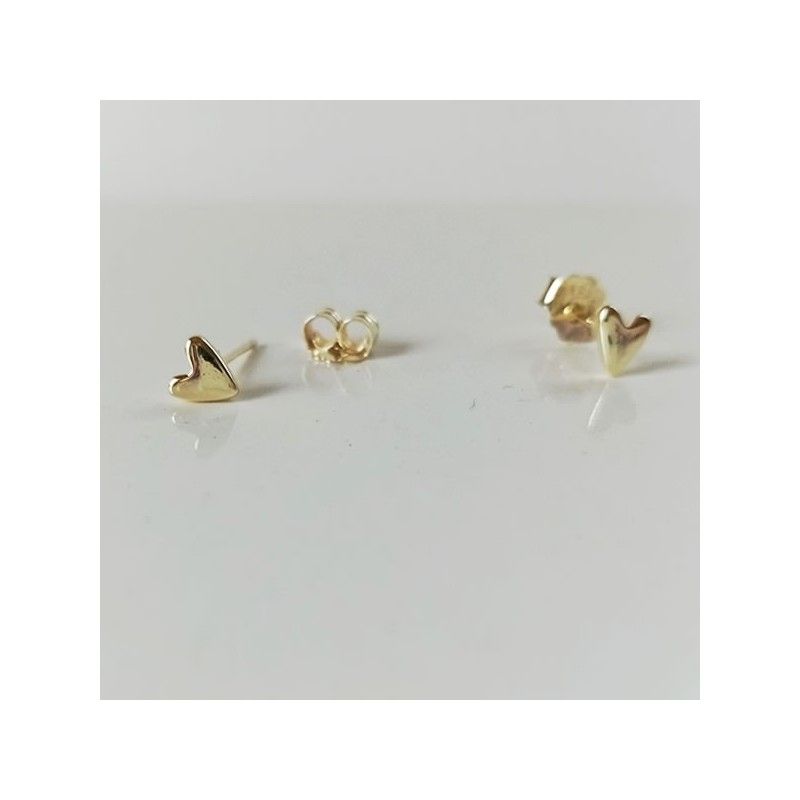 Mini Pendientes Corazon Oro