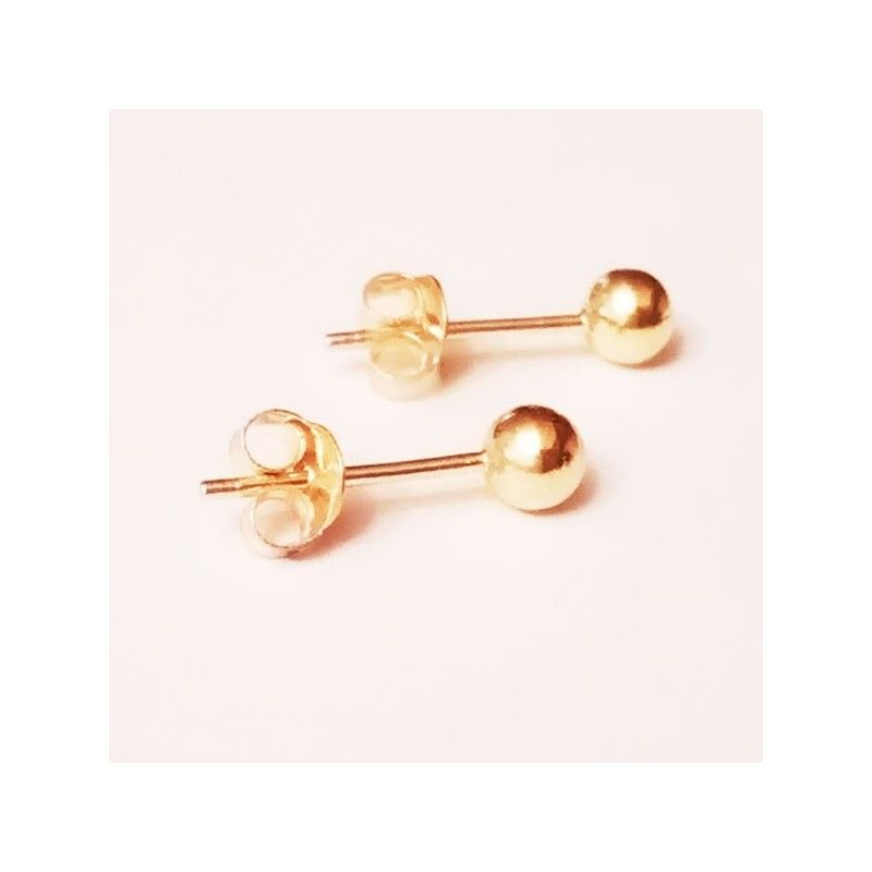 Tiny Gold Ball Earrings