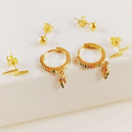 kit Pendientes Oro rayo