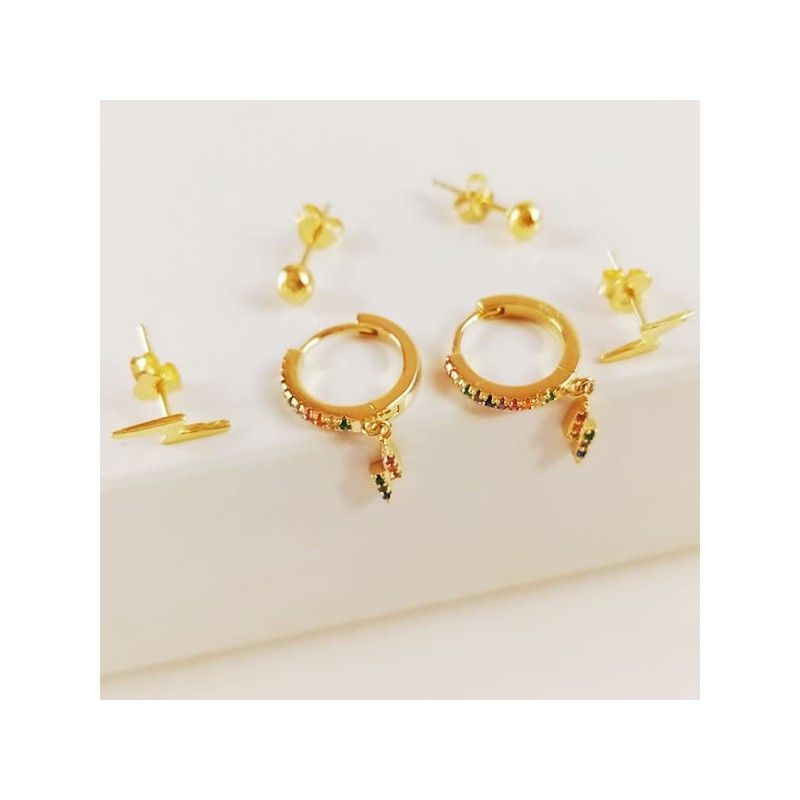 kit Pendientes Oro rayo