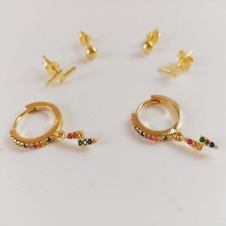 kit pendientes oro rayo