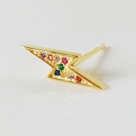 Piercing Rayo Oro Circonitas Colores