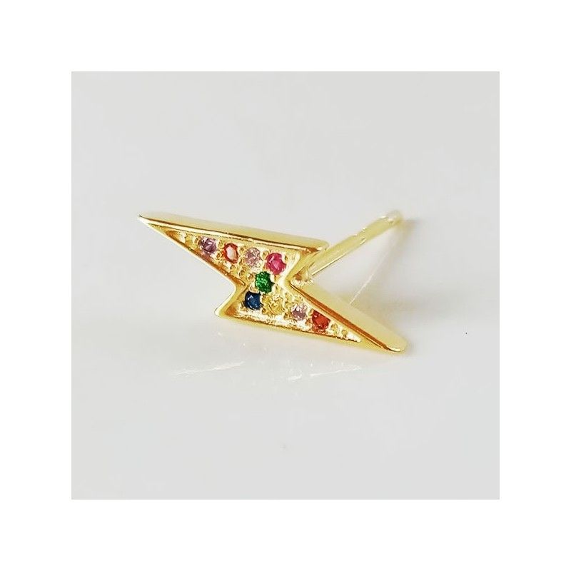 Piercing Rayo Oro Circonitas Colores