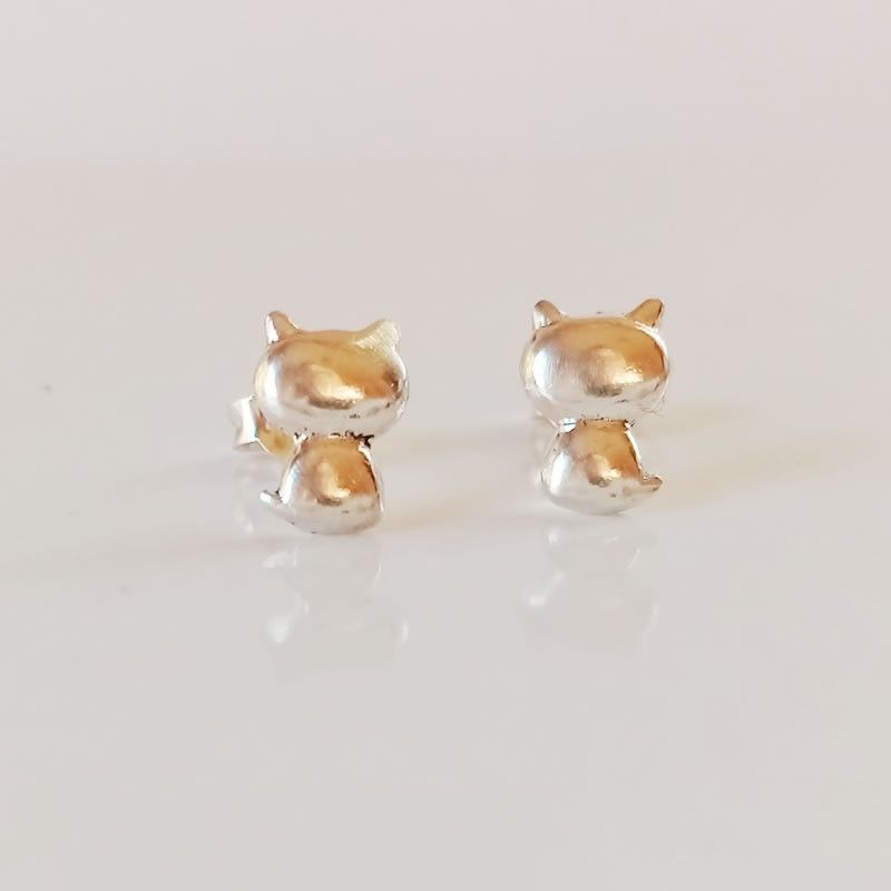 Pendientes Gato Plata