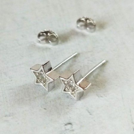 Star Tiny Earrings CZ