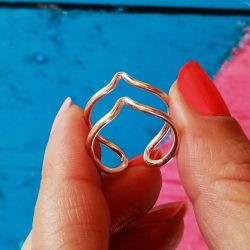 Anillo doble pico plata