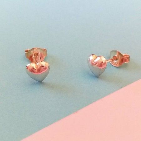 Pendientes Mini Corazones Plata