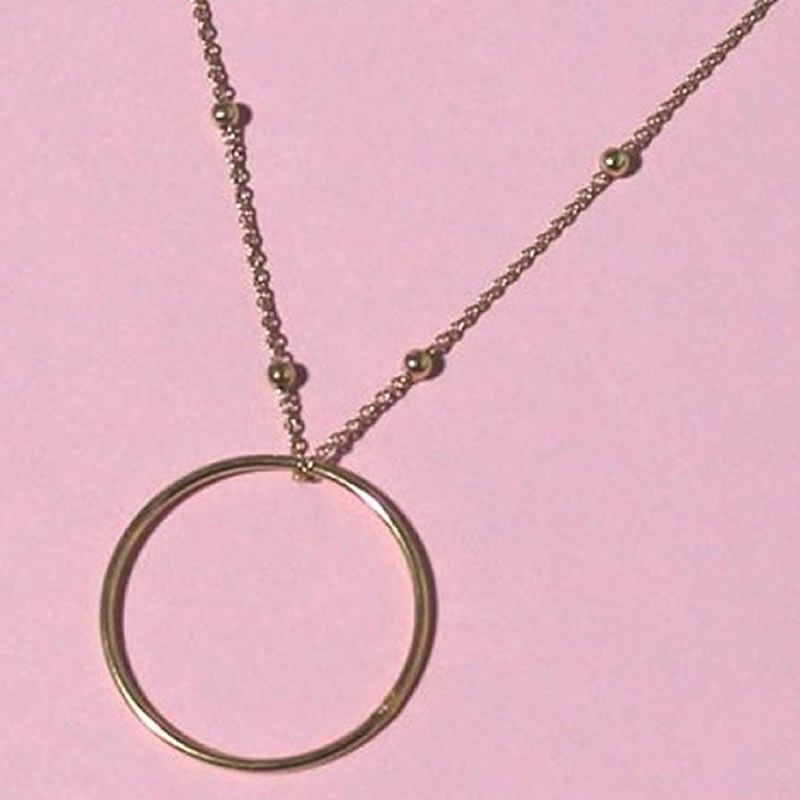 Gargantilla OSAKA de bolitas con círculo de la vida en plata de ley con baño de oro