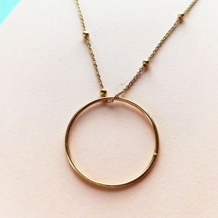 Collar Circulo de la vida y bolitas de oro