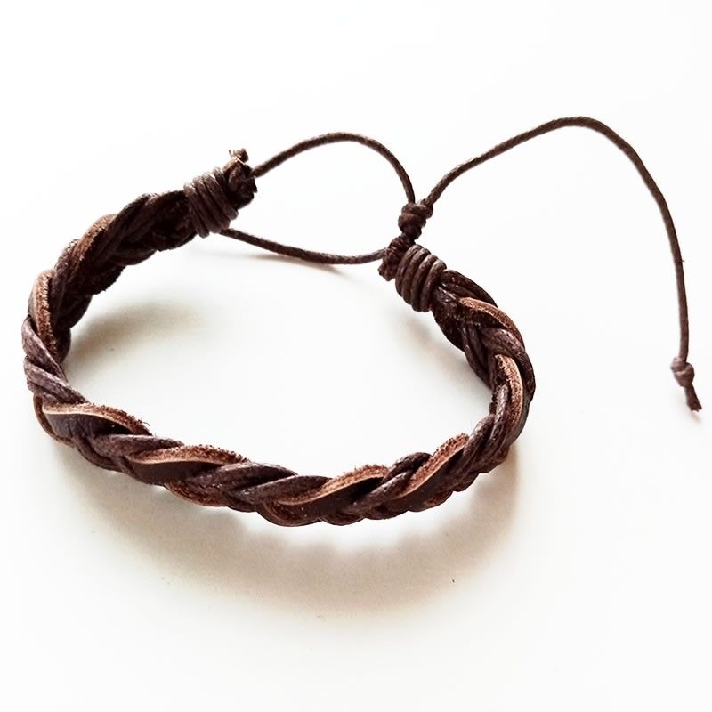 Pulsera de Cuero Marron Tree