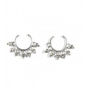 Pendientes Septum falso en plata de ley de www.puravidapulseras.com