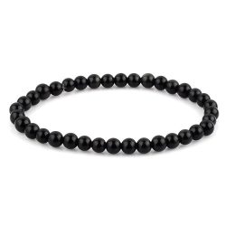 Matte Obsidian Black Bracelet Men