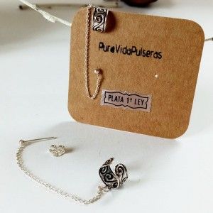 Cartilage earrings with silver chain