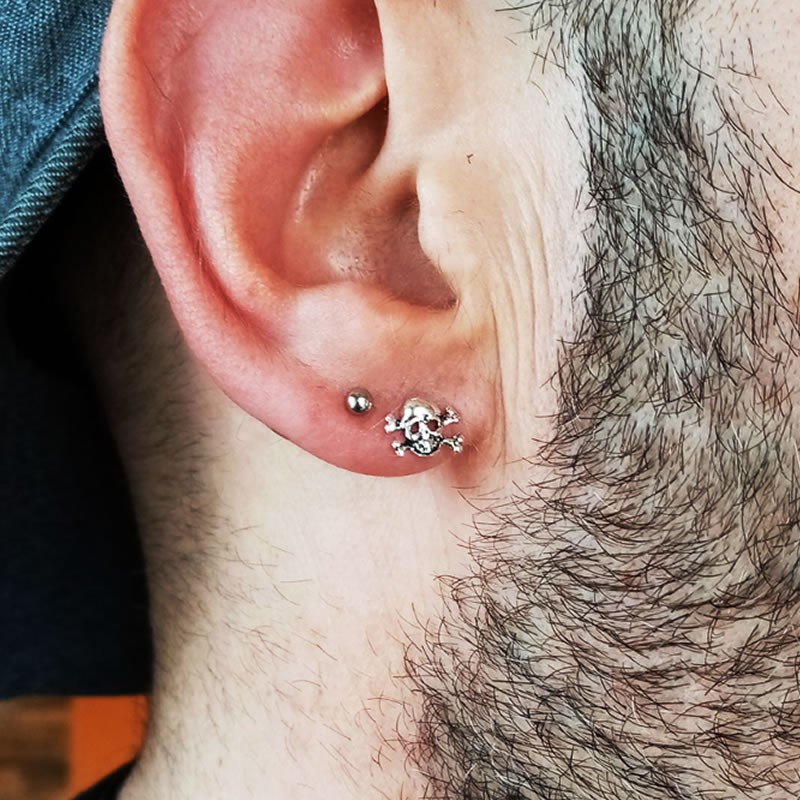 Pendientes Calavera Pirata Chico