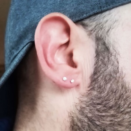 Small CZ Guy Earrings