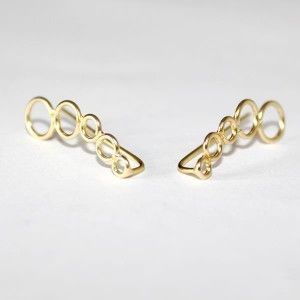 Pendientes trepadores oro circulos