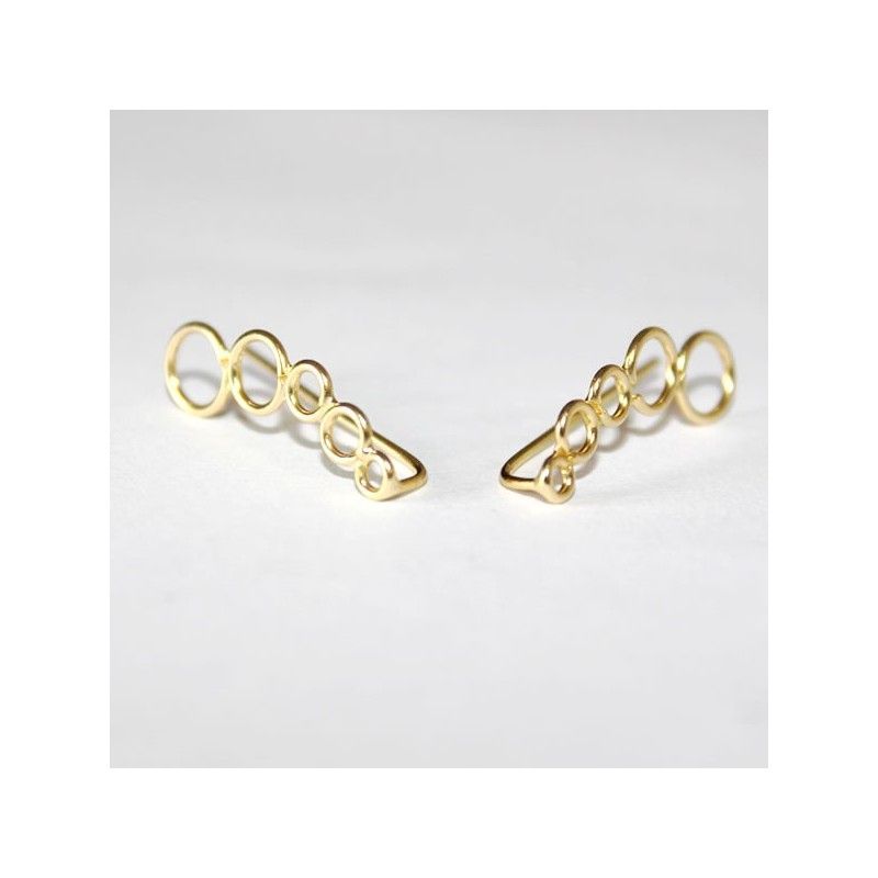 Gold Circles ear climbers in 18k gold-plated sterling silver.