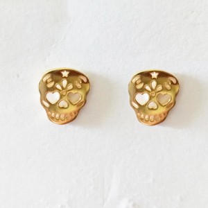 Pendientes Calavera Hombre Oro