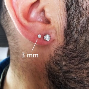 Pendientes brillante 3 mm