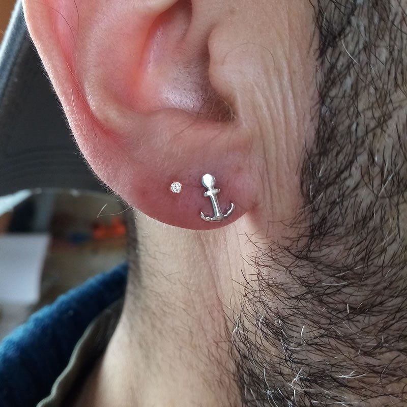 Pendientes Ancla Plata