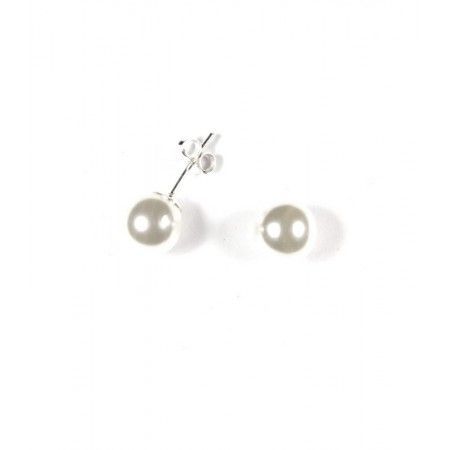 Pendientes de perla de 8 mm. con plata de ley y cierre de tuerca en www.puravidapulseras.com