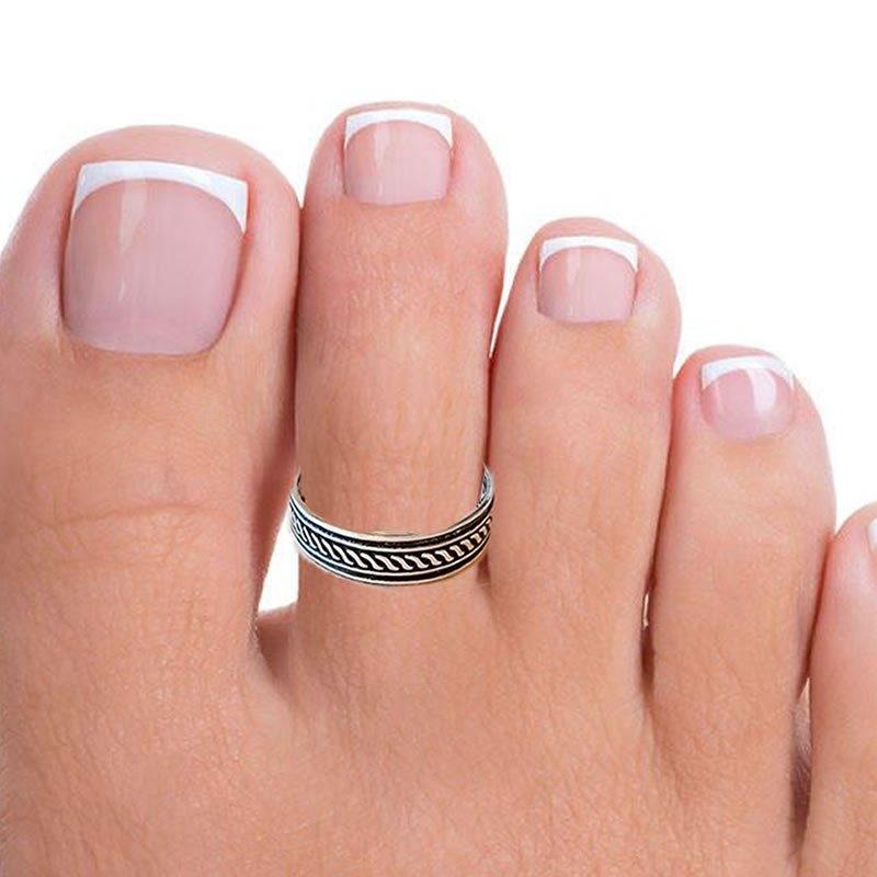 Anillo Pie Chibi de Plata Ajustable