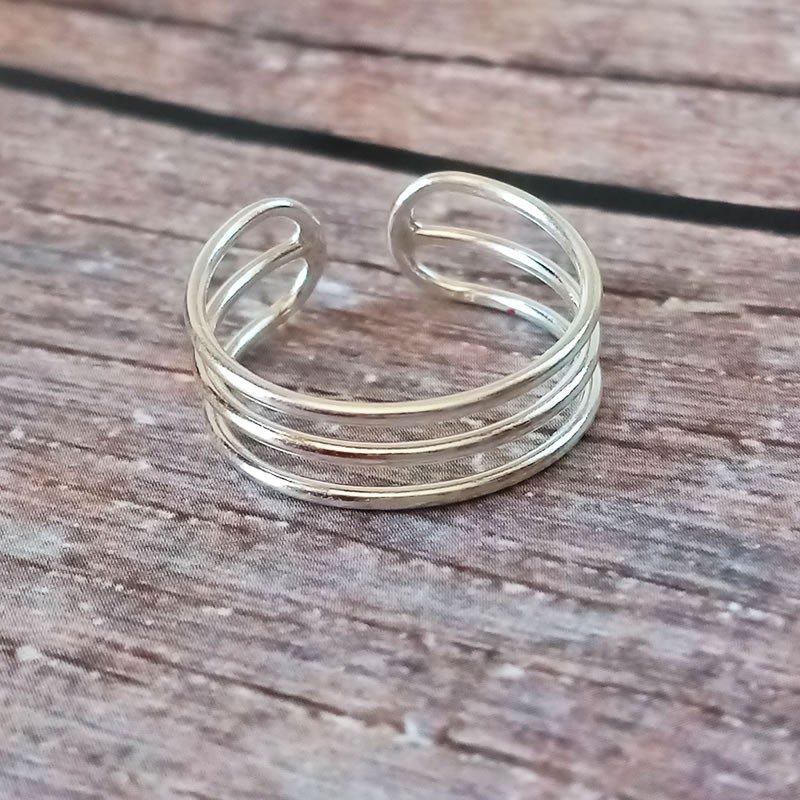 Silver Triple Toe Ring