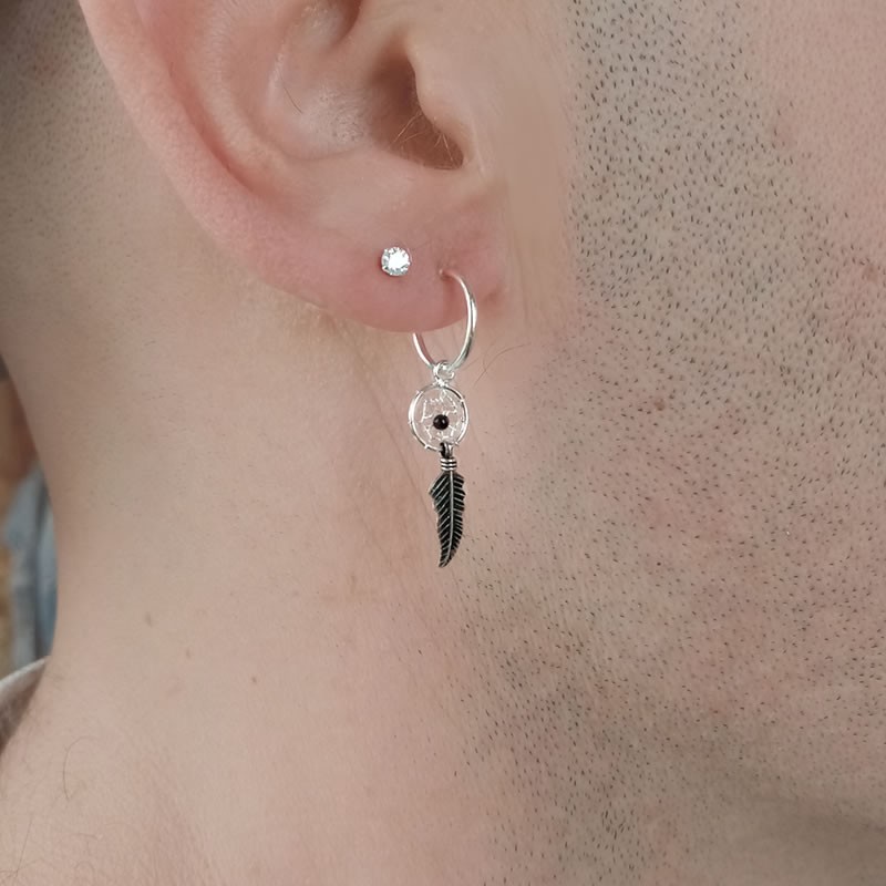 Pendientes Atrapasueños Hombre Plata