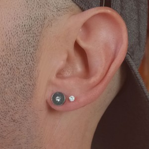 Steel Earrings with Diamond